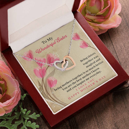 Sister Mother'S Day Interlocking Hearts Necklace