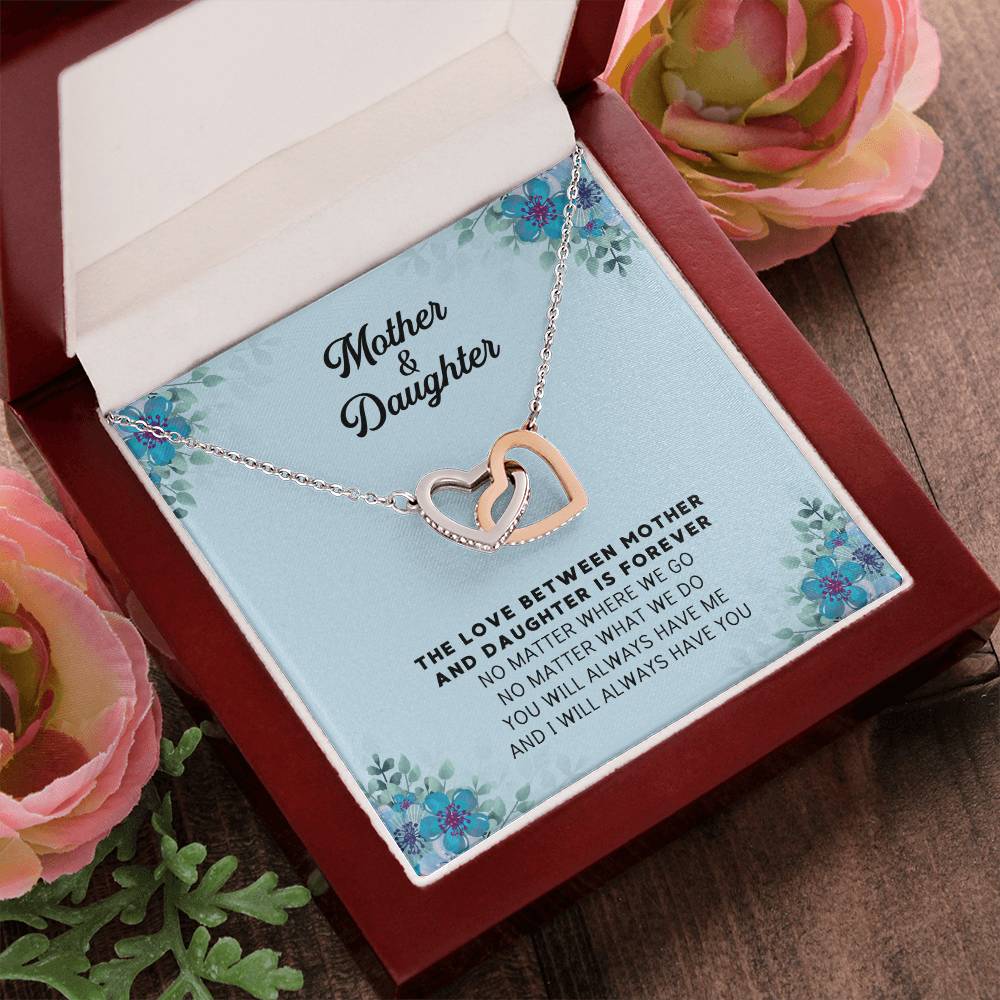 Linked Hearts Necklace For Mother Daughter Gift Minimalist Jewelry Gift For Daughter Mothers Day Sentimental Jewelry Gift For Mom Interlocking Hearts Necklace