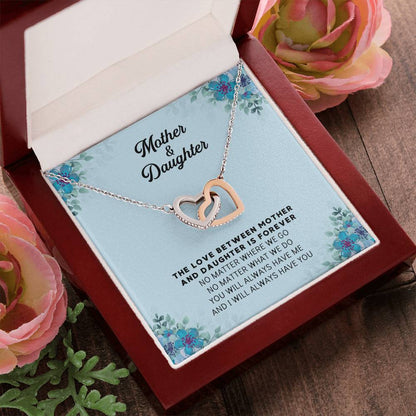 Linked Hearts Necklace For Mother Daughter Gift Minimalist Jewelry Gift For Daughter Mothers Day Sentimental Jewelry Gift For Mom Interlocking Hearts Necklace
