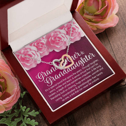 Granddaughter & Grandmother Love Interlocking Heart Necklace Interlocking Hearts Necklace