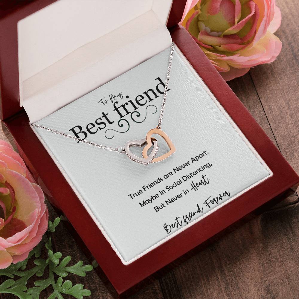 To My Best Friend Interlocking Hearts Necklace