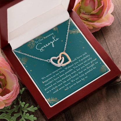 Surrogate Appreciation Gift Surrogate Gift Surrogate Gift With Message Card Surrogate Transfer Day Thank You Gift Interlocking Hearts Necklace