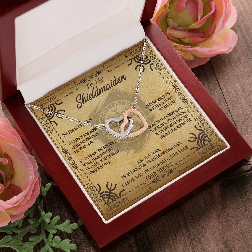 To My Shieldmaiden - Interlocking Heart Interlocking Hearts Necklace