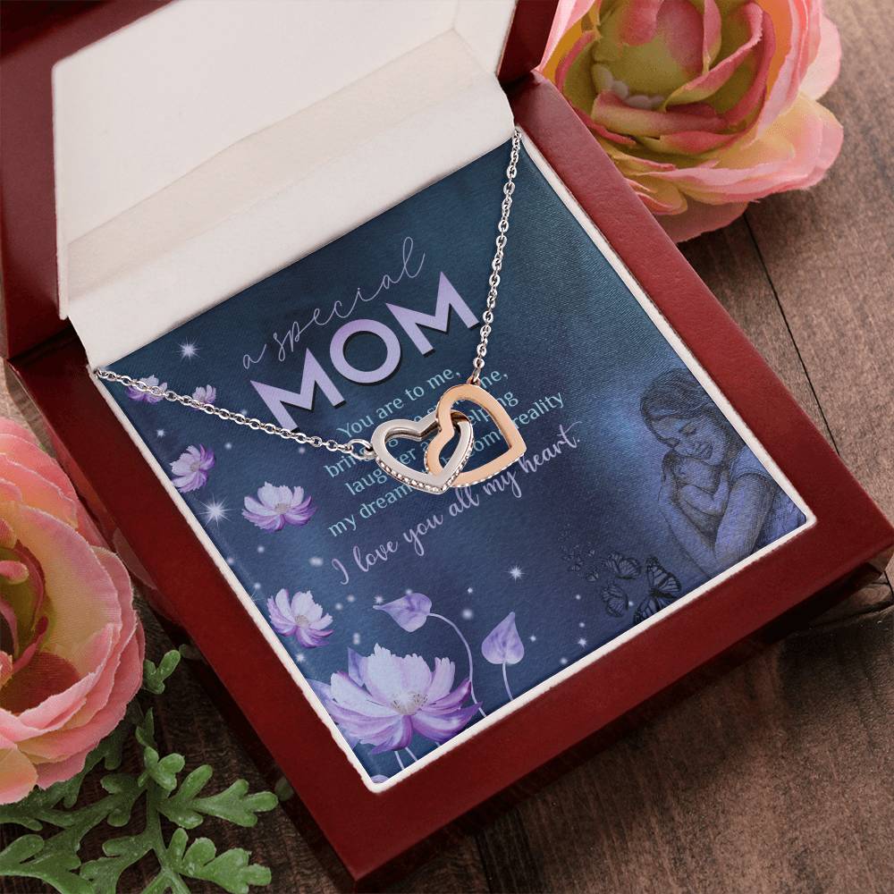 A Special Mom - I Love You Always My Heart - Necklace Interlocking Hearts Necklace