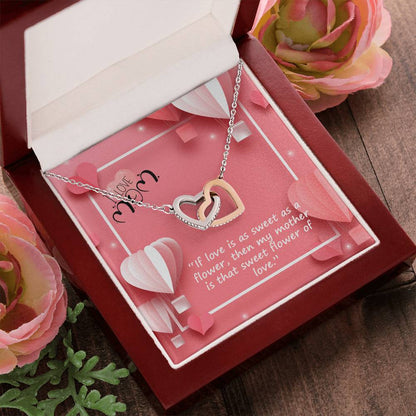 I Love My Mom Very Much Happy Mothers Day Interlocking Hearts Necklace