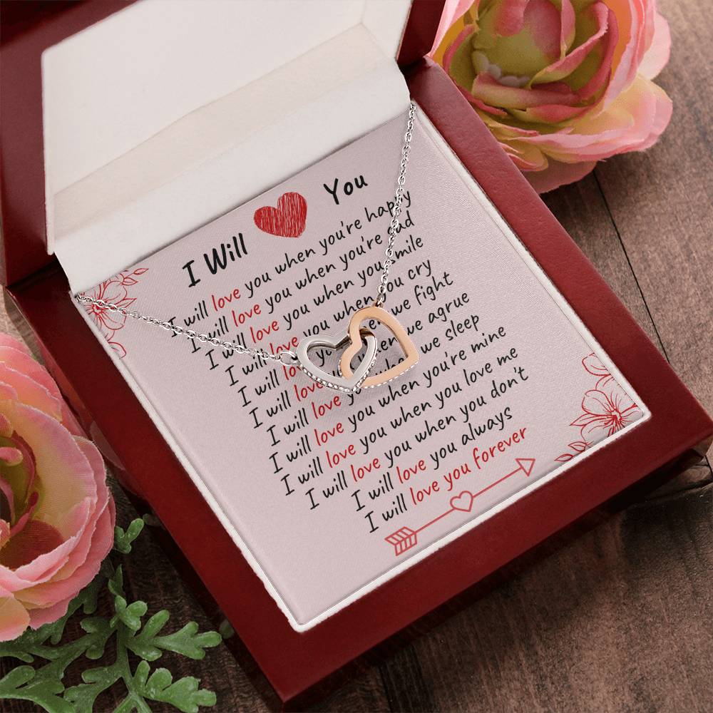 I Will Love You - Spark Romance With This Necklace Interlocking Hearts Necklace
