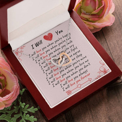 I Will Love You - Spark Romance With This Necklace Interlocking Hearts Necklace