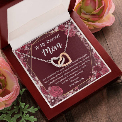 Infinity Love - To My Dearest Mom Necklace Interlocking Hearts Necklace