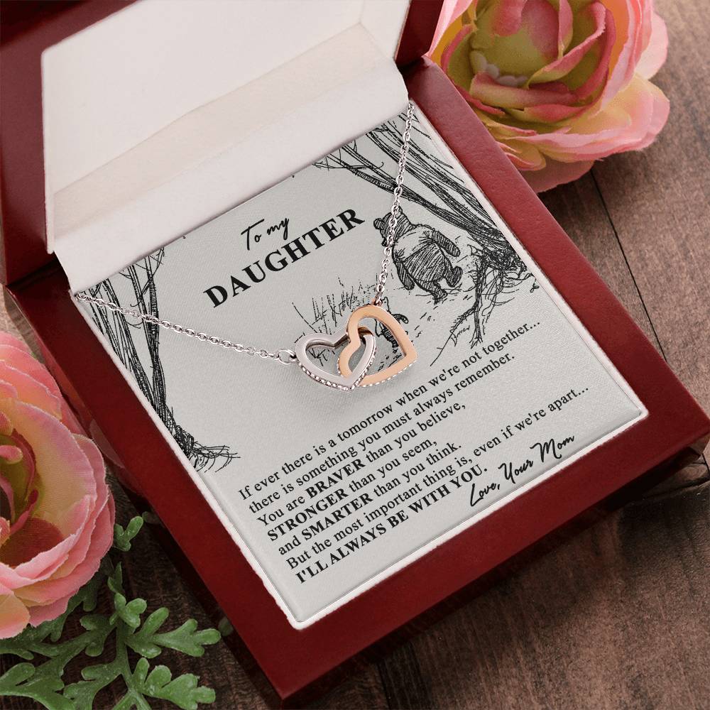 To My Daughter I Wish Yoto Face Challenges I Love You Love Your Mom Mother Day Gift For Daughter From Mom Necklessu The Strength Interlocking Hearts Necklace