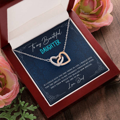 Special Gift For Daughter From Dad Interlocking Hearts Necklace