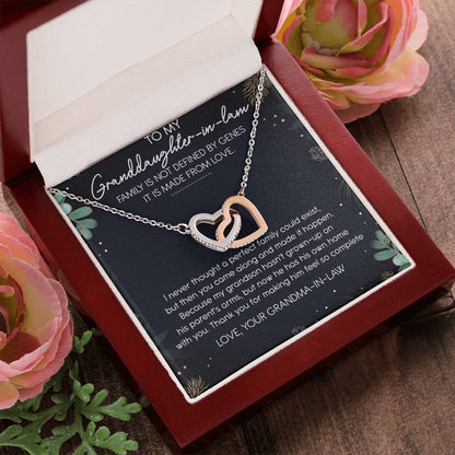 To My Granddaughter-In-Law Interlocking Hearts Necklace Message Card