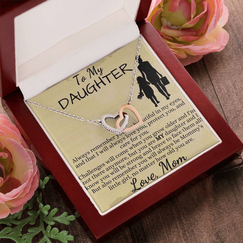 To My Beautiful Daughter - Interlocking Hearts Necklace