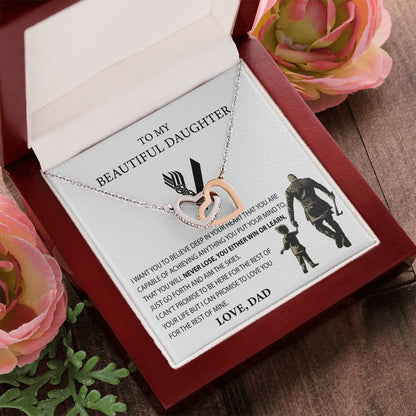 Best Gift For Daughter From Dad Necklace Gift For Daughter From Dad Viking Style Interlocking Heart Necklace For Daughter Interlocking Hearts Necklace