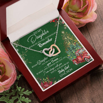 To My Daughter My Baby Girl Interlocking Hearts Necklace Christmas Message Card Gift From Mom