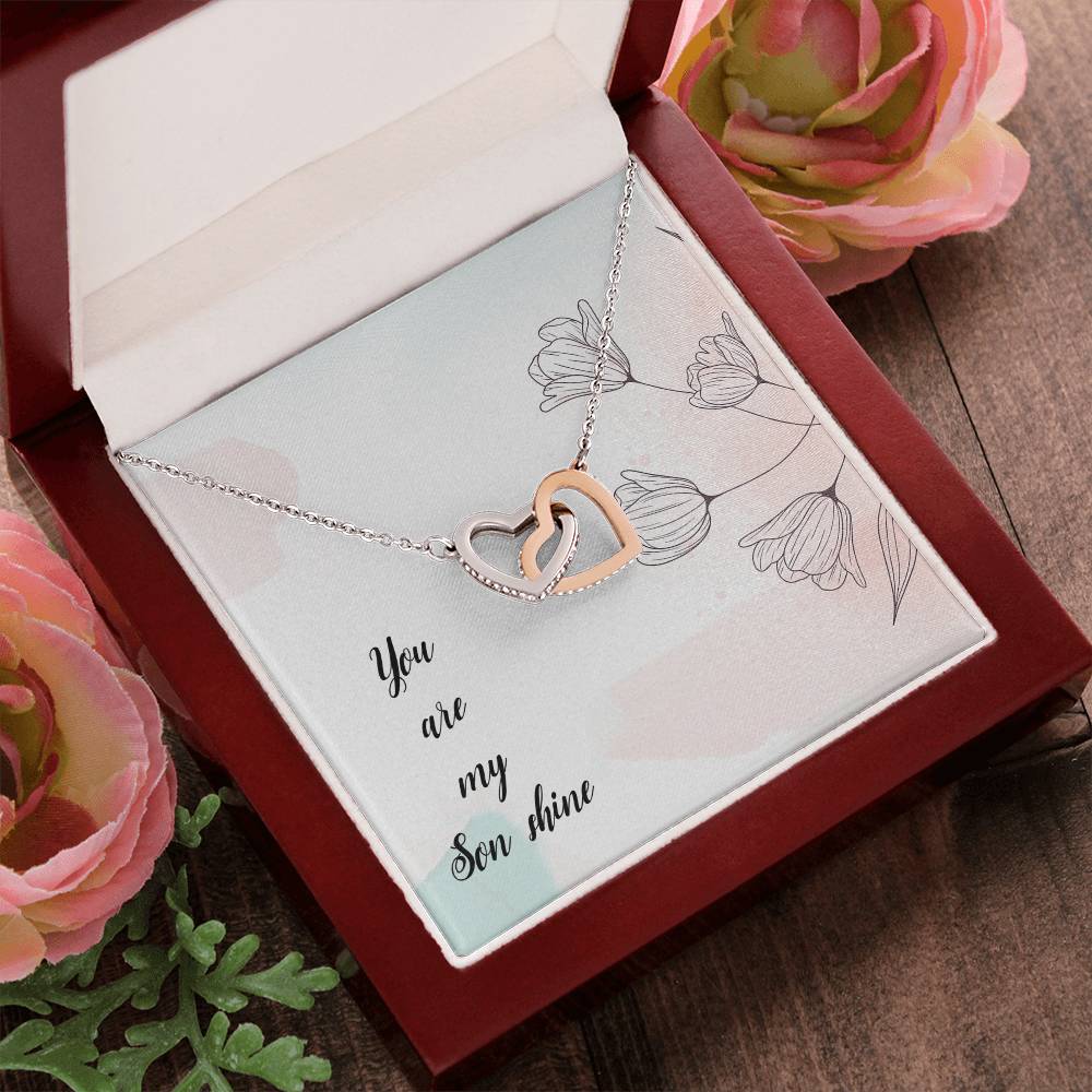 You Are My Son Shine - Interlocking Heart Necklace Interlocking Hearts Necklace