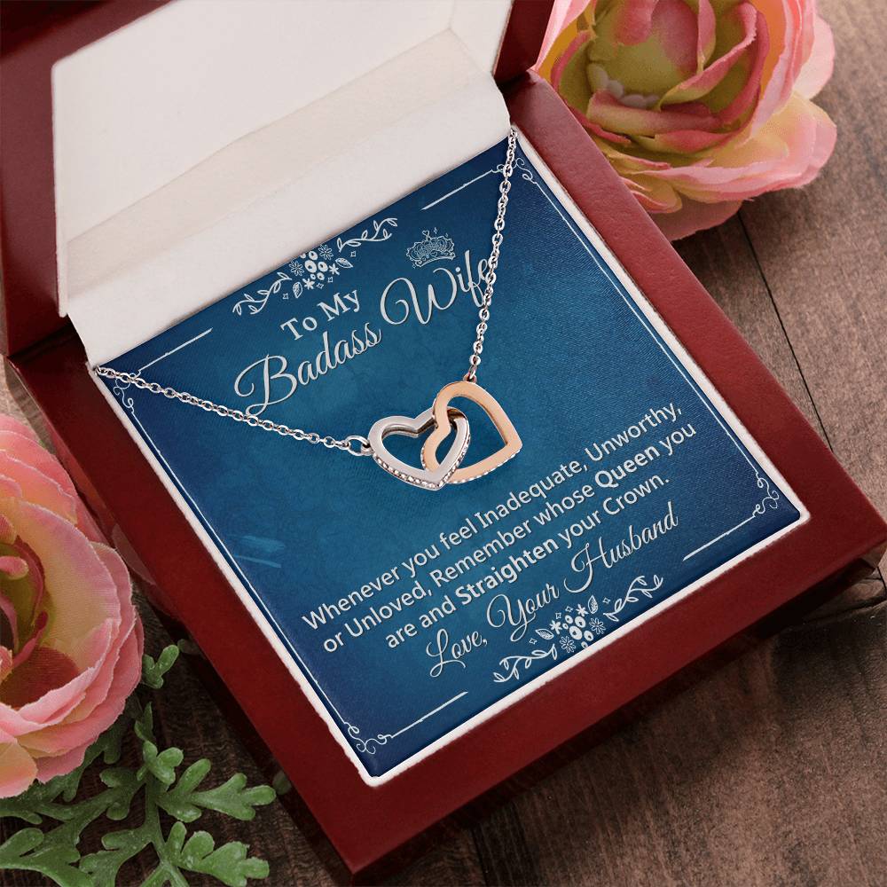 Interlock Heart Necklace For Wife With Message Card Interlocking Hearts Necklace