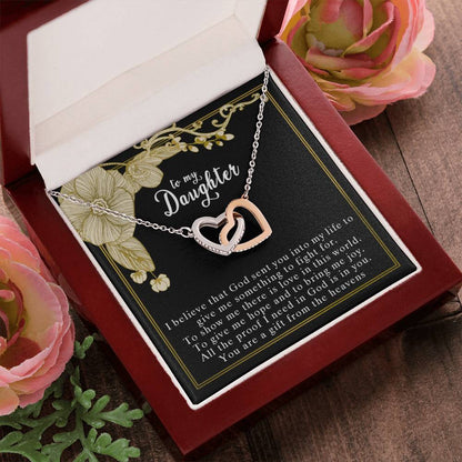 To My Daughter Interlocking Hearts Necklace