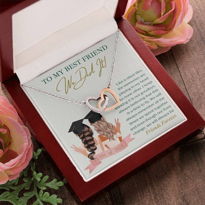 To My Best Friend We Did It - Necklace Interlocking Hearts Necklace