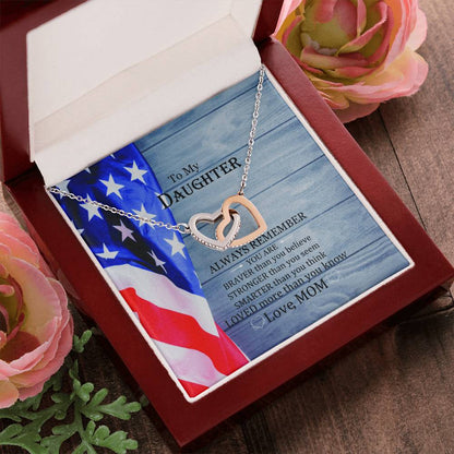 To My Daughter Interlocked Jewelry Necklacewith Pod Message Cardsgift For Daughter From Mom. Interlocking Hearts Necklace