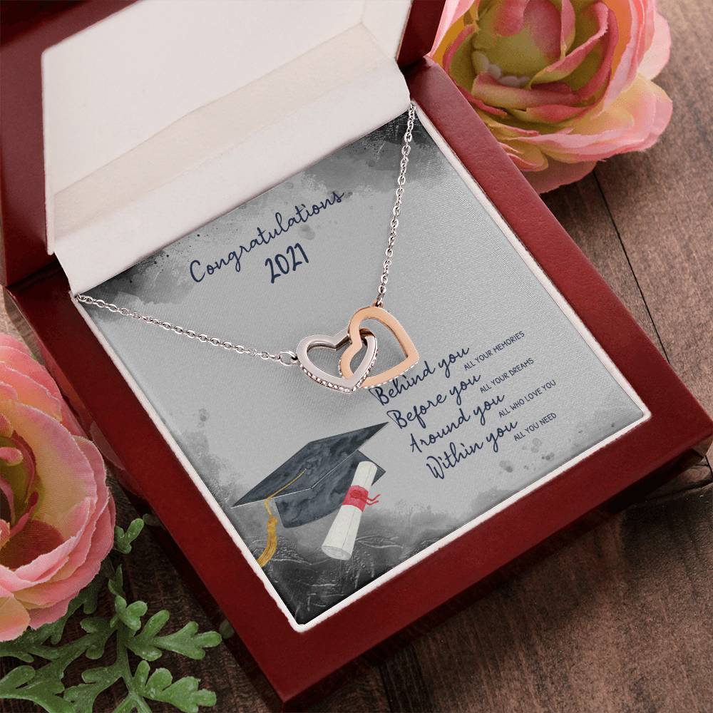 Graduation 2021 Necklace Interlocking Hearts Necklace