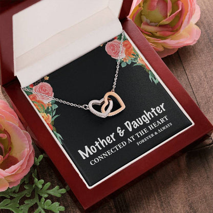 Mother & Daughter Connected At The Heart For Mother'S Day Interlocking Hearts Necklace
