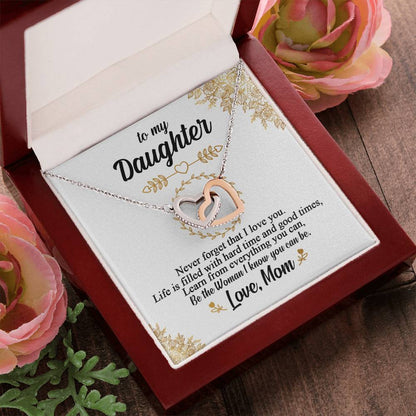 To My Daughter - Special Heart Necklace - Tmdt01 Interlocking Hearts Necklace