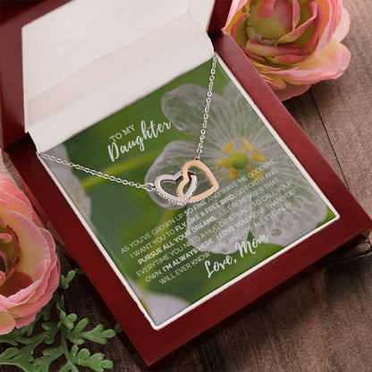 Fly Like A Bird Interlocking Hearts Necklace