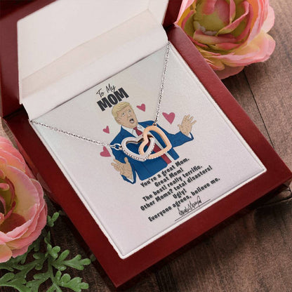 To My Great Mom - Approved With Signature - Tmm09 Interlocking Hearts Necklace
