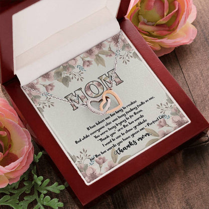 Perfect Life Thanks Mom D9312 Interlocking Hearts Necklace