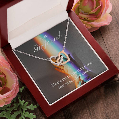 Please Don'T Give Up On Me Interlocking Hearts Necklace