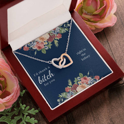 I'D Shank A Bitch For You Interlocked Hearts Necklace Interlocking Hearts Necklace