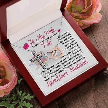 Gift For Wife - Interlocking Heart Necklace Interlocking Hearts Necklace