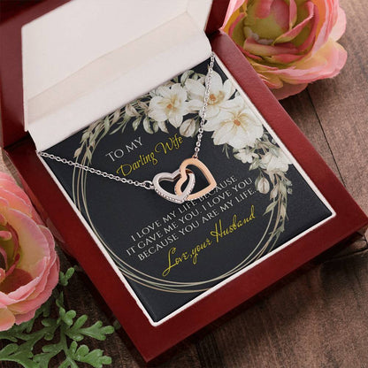 To My Darling Wife - Interlocking Hearts Interlocking Hearts Necklace