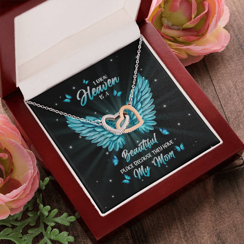 Gift For Mom - Heaven Have My Beautiful Mom - The Interlocking Heart Necklace Interlocking Hearts Necklace