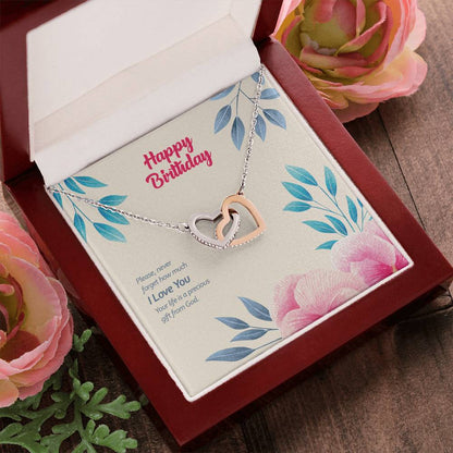 Birthday Edition Your Life Is A Precious Gift From God - Interlocking Hearts Necklace