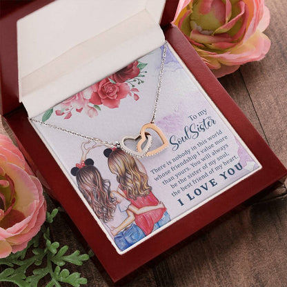 My Soul Sister - I Love You Interlocking Hearts Necklace