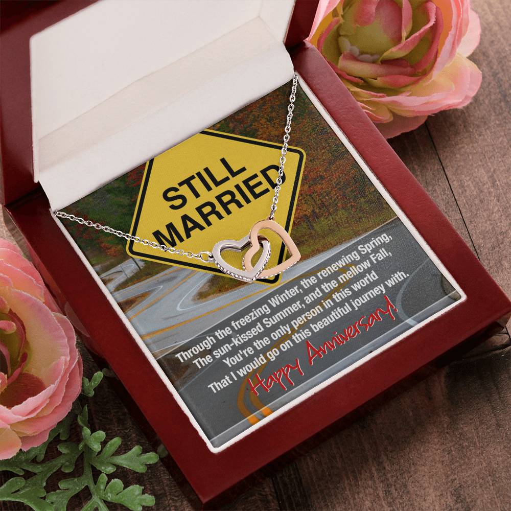Still Married Anniversary Necklace Interlocking Hearts Necklace