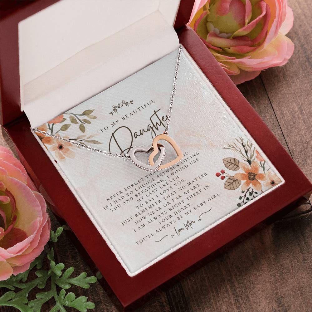 Always There Gift For Daughter Necklace Gift Interlocking Hearts Necklace