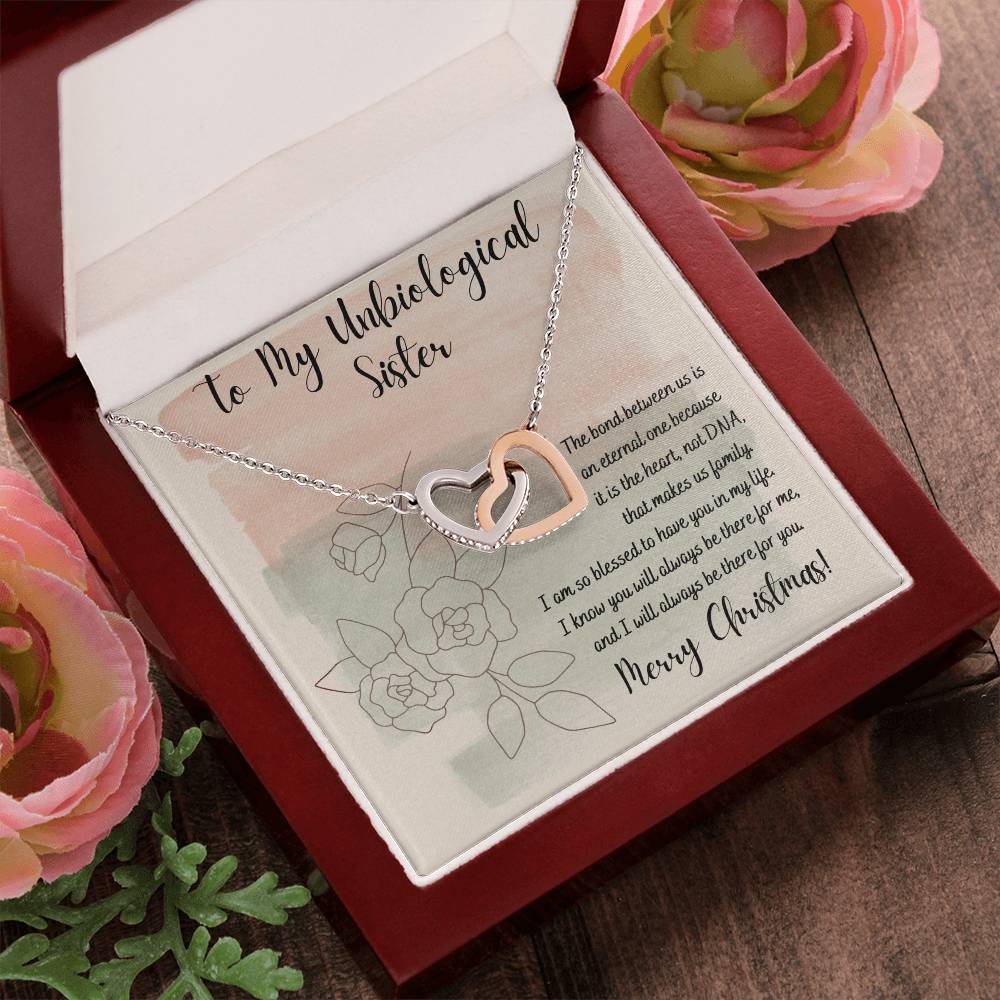 It Is The Heart Not Dna That Makes Family Interlocking Hearts Necklace Gift For Sister