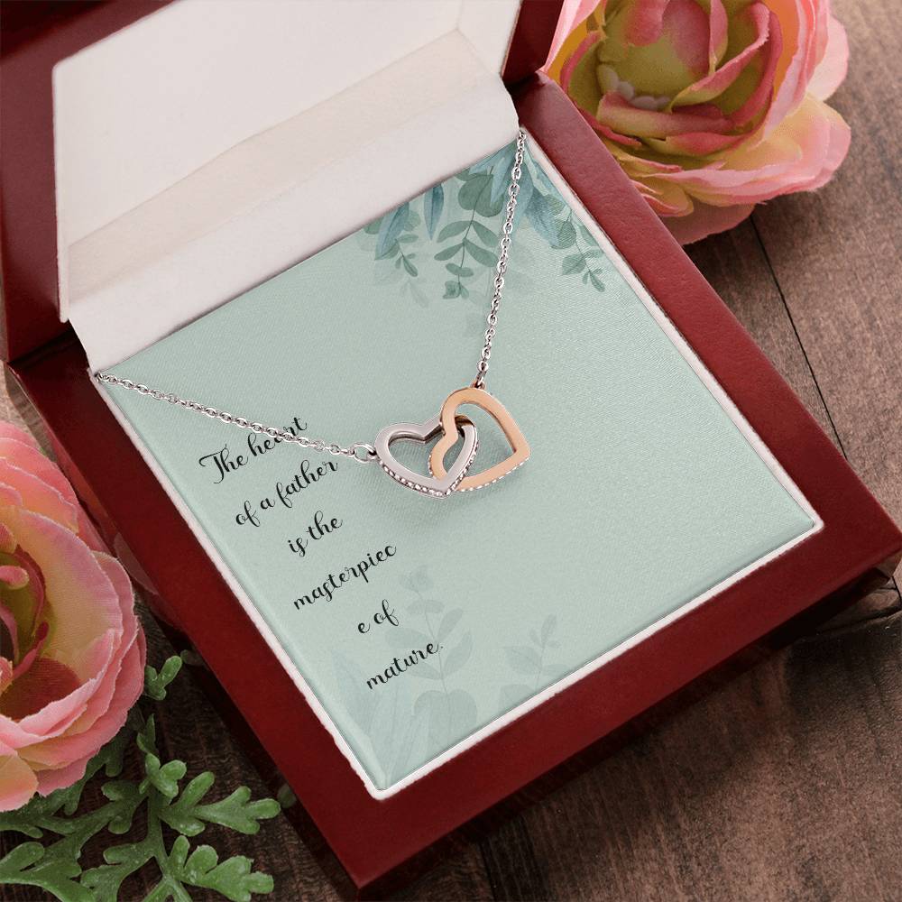 The Heart Of A Father Is The Masterpiece Of Nature - Interlocking Heart Necklace Interlocking Hearts Necklace