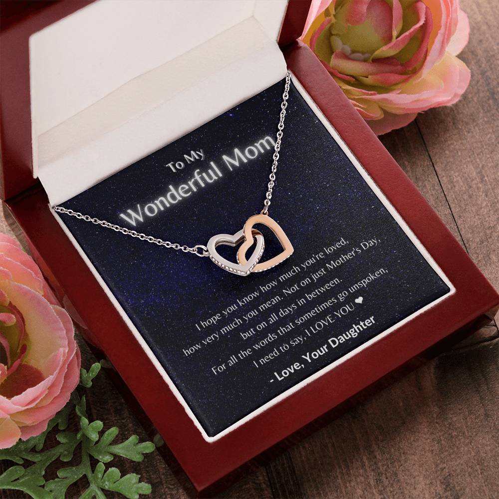 My Wonderful Mom - Necklace Interlocking Hearts Necklace