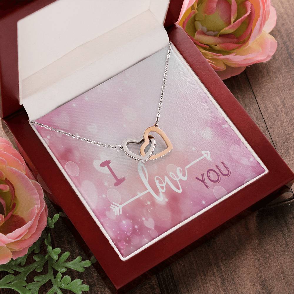 Two Hearts Connected Necklace Interlocking Hearts Necklace