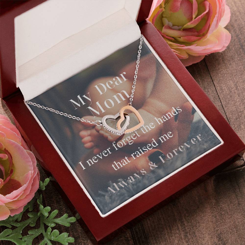 My Dear Mom - Interlocking Necklace Interlocking Hearts Necklace