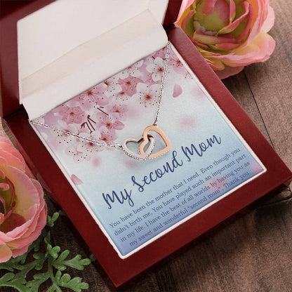 To My Second Mom Gifts Interlocking Hearts Necklace Gift For Mother In Law Stepmother Gifts For Unbiological Mom Gifts For Godmother Gifts For Her
