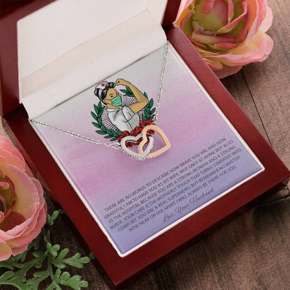 To My Beautiful Nurse Interlocking Hearts Necklace