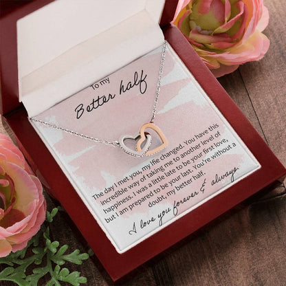 To My Better Half Interlocking Hearts Necklace