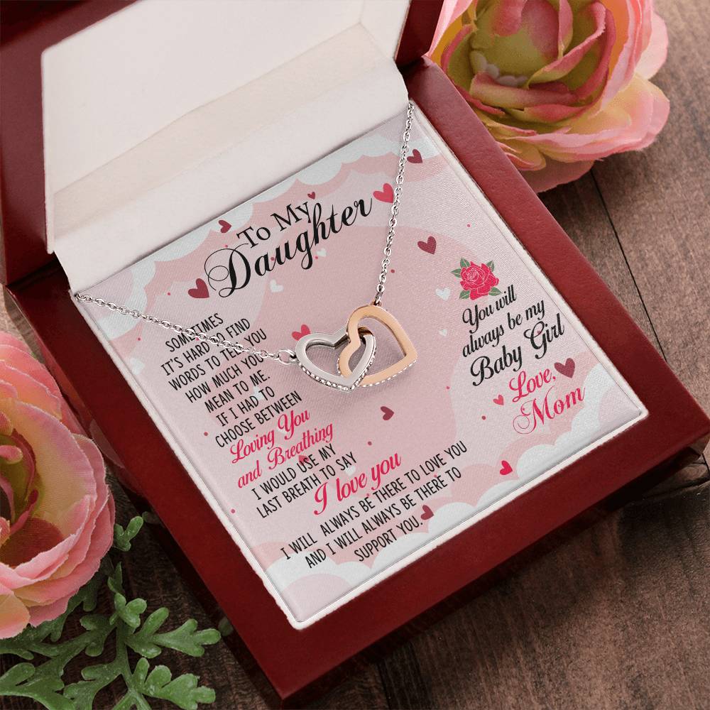 Gift For Daughter From Mom Interlocking Hearts Necklace