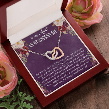 Aunt Of The Bride Interlocking Hearts Necklace Gift Aunt Wedding Gift From Bride Wedding Gift From Bride And Groom Aunt Necklace Gift