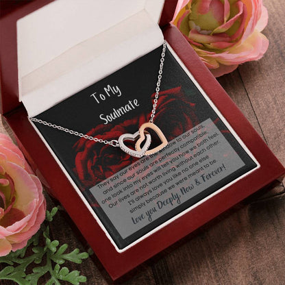 To My Soulmate Interlocking Hearts Necklace