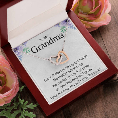 Grandma Necklace Gifts For Grandma From Granddaughter Or Grandson Mothers Day Gift Ideas For Grandma From Grandkids Best Grandma Ever Interlocking Hearts Necklace